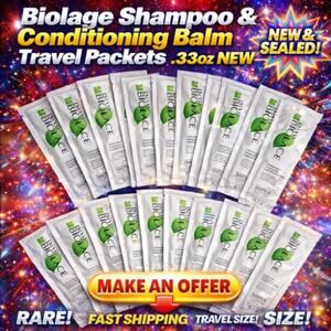 Lot of 20 Matrix Biologe Shampoo & Conditioning Balm Travel Packets .33oz NEW